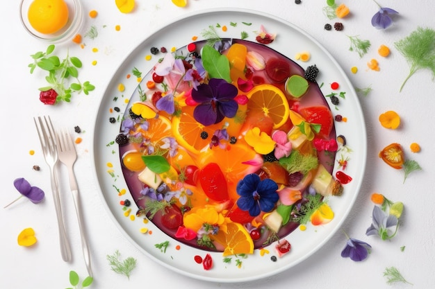 Farfurie cu preparat colorat